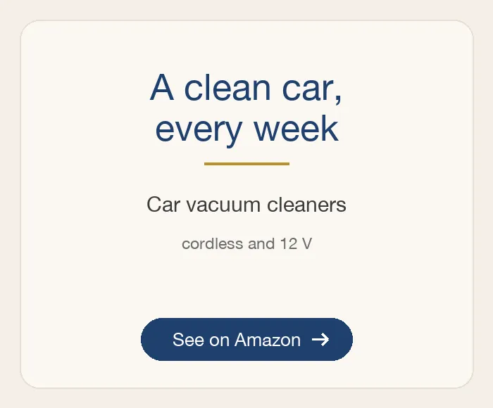 A clean car, every week: Car vacuum cleaners, cordless and 12 V. See on Amazon