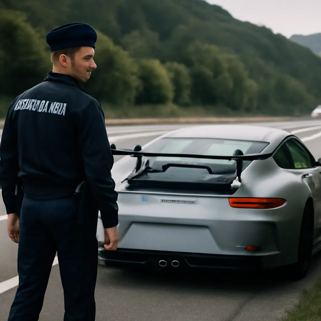 French Gendarmerie Intercepts Porsche 911 GT3 at 312 km/h, Setting Speed Record